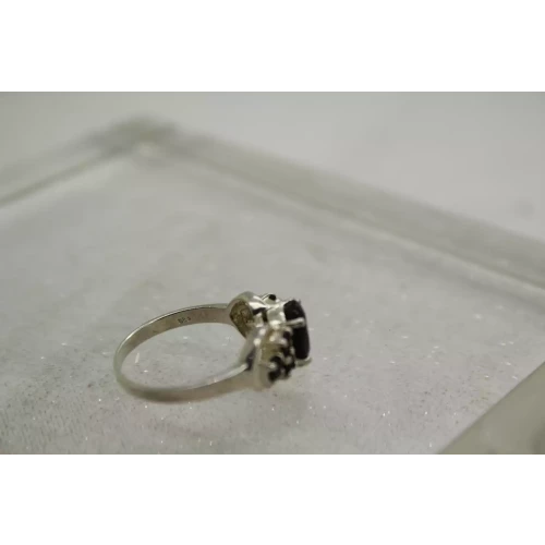 .925 S.S. NATURAL BLUE SAPPHIRE CLUSTER ring size 6.75