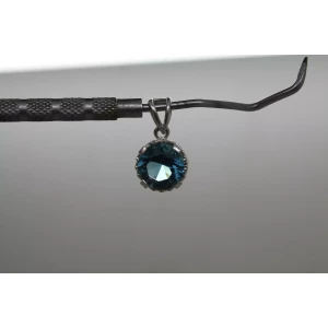 .925 S.S. OCEAN BLUE CZ FILIGREE SOLITAIRE pendant