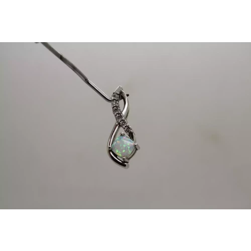 .925 S.S. OPALITE  with ACCENT DIAMONDS INFINITY pendant