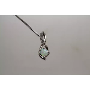 .925 S.S. OPALITE  with ACCENT DIAMONDS INFINITY pendant