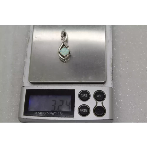 .925 S.S. OPALITE  with ACCENT DIAMONDS INFINITY pendant
