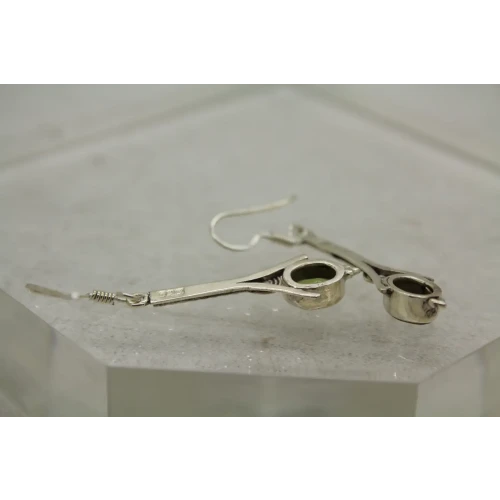 .925 S.S. Oval Cut PERIDOT VINTAGE DESIGN DROP DANGLE earrings