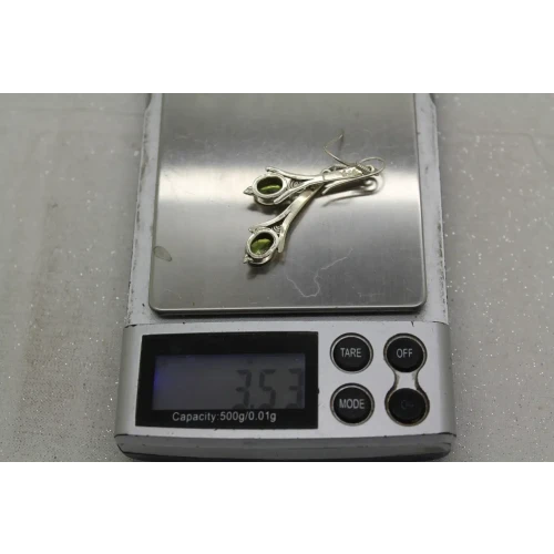 .925 S.S. Oval Cut PERIDOT VINTAGE DESIGN DROP DANGLE earrings