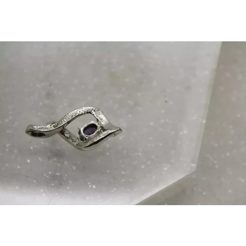 .925 S.S. PURPLE CZ OPAL INLAY DIAMOND DESIGN pendant