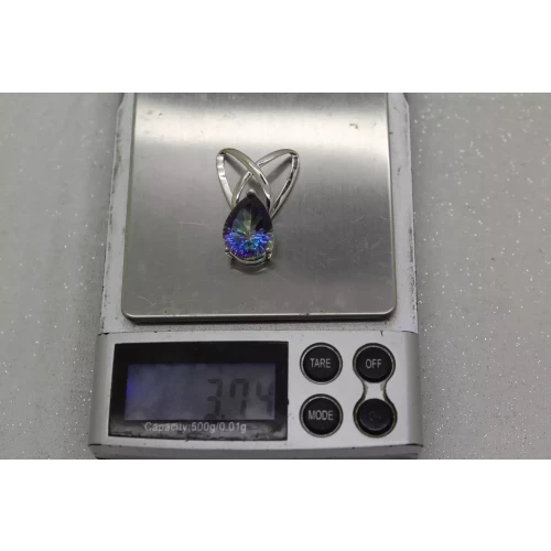 .925 S.S. RAINBOW CZ TRIQUERTA KNOT pendant