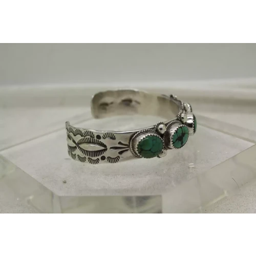 .925 S.S. ROPE BEZEL DESIGN TURQUOISE CUFF bracelet 7