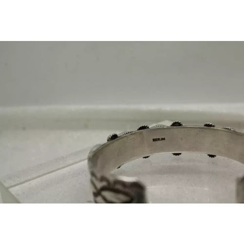 .925 S.S. ROPE BEZEL DESIGN TURQUOISE CUFF bracelet 7