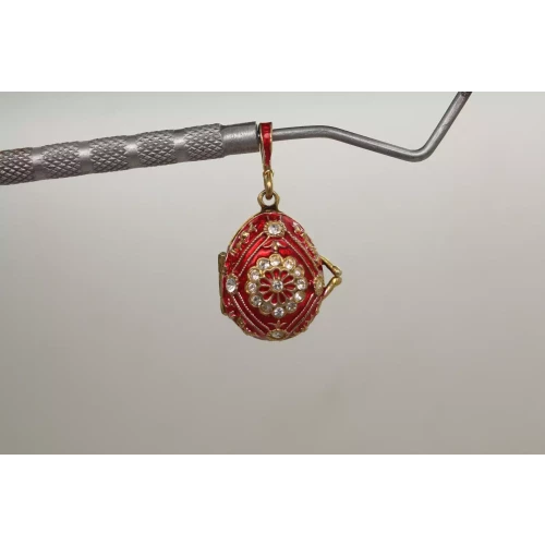 .925 S.S. RUSSIAN ENAMEL & CRYSTAL EGG GUARDIAN ANGEL pendant