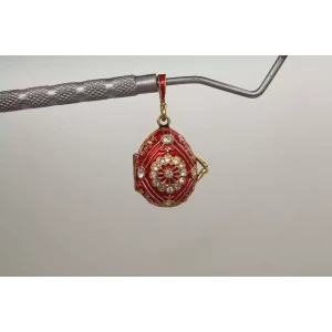 .925 S.S. RUSSIAN ENAMEL & CRYSTAL EGG GUARDIAN ANGEL pendant