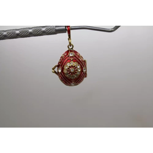 .925 S.S. RUSSIAN ENAMEL & CRYSTAL EGG GUARDIAN ANGEL pendant
