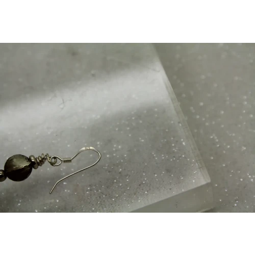 .925 S.S. SMOKY TOPAZ BEADED DROP DANGLE earrings