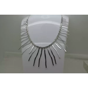 .925 S.S. Solid Silver SPIKE FRINGE DESIGN necklace 18