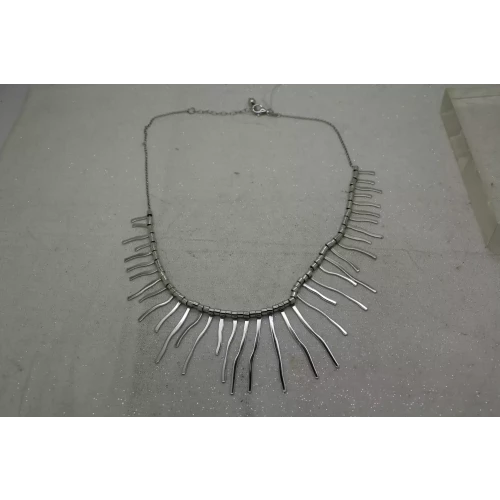 .925 S.S. Solid Silver SPIKE FRINGE DESIGN necklace 18