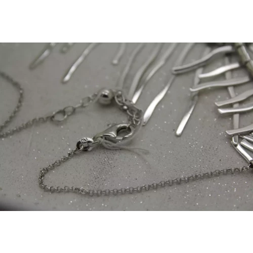 .925 S.S. Solid Silver SPIKE FRINGE DESIGN necklace 18