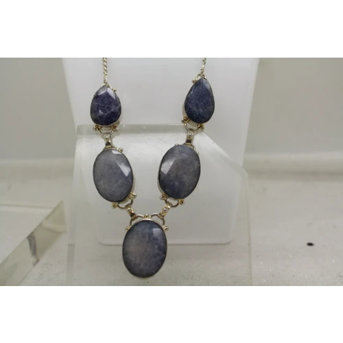 .925 S.S. SOUTHWESTERN STYLE PURPLE SODALITE necklace 18