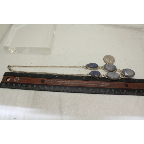 .925 S.S. SOUTHWESTERN STYLE PURPLE SODALITE necklace 18