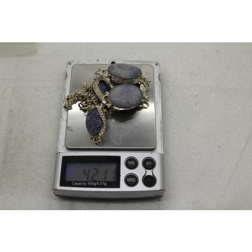 .925 S.S. SOUTHWESTERN STYLE PURPLE SODALITE necklace 18