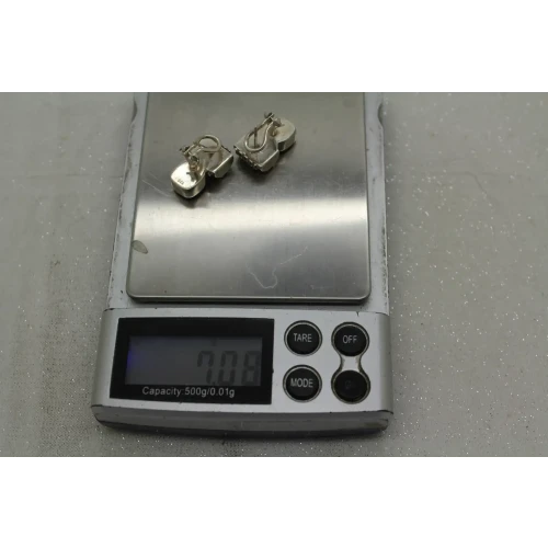 .925 S.S. Square Cut AMETHYST SOUTHWESTERN OMEGA BACK earrings