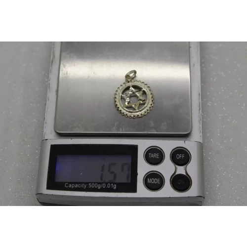 .925 S.S. STAR OF DAVID DIAMOND CUT pendant