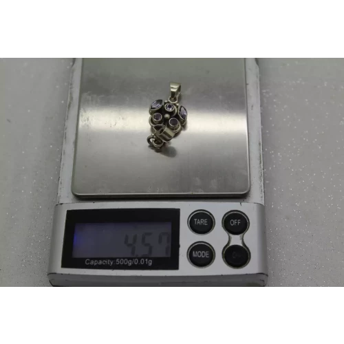 .925 S.S. TANZANITE CLUSTER UNIQUE DESIGN pendant