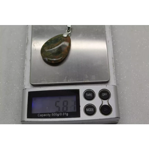 .925 S.S. TEARDROP MULTI COLOR OCEAN JASPER pendant (5)