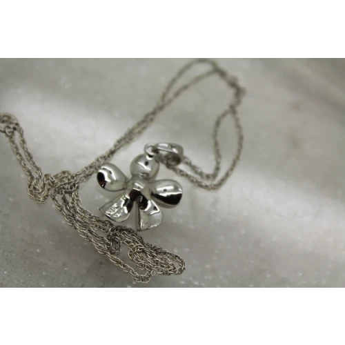 .925 S.S. Textured & Shiny PLUMERIA FLOWER PENDANT necklace 18