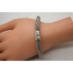 .925 S.S. THICK WHEAT CHAIN BRAIDED DESIGN bracelet 8 1/2