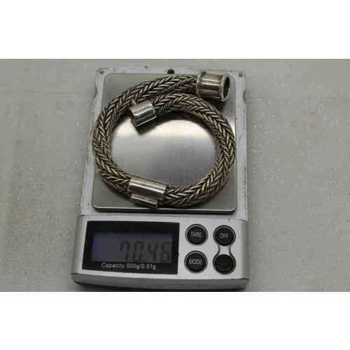 .925 S.S. THICK WHEAT CHAIN BRAIDED DESIGN bracelet 8 1/2