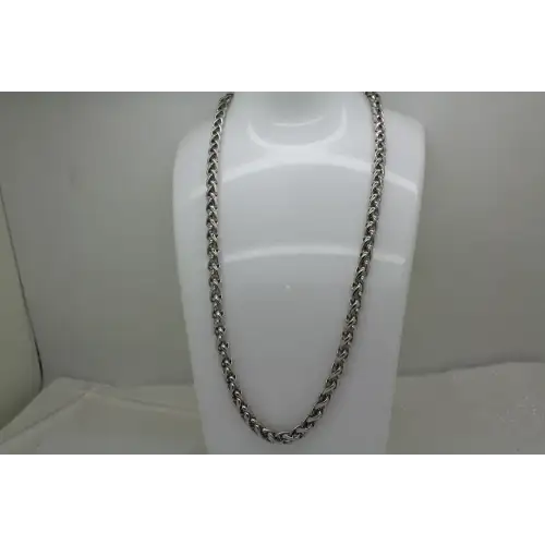 .925 S.S. THICK WHEAT CHAIN necklace 18