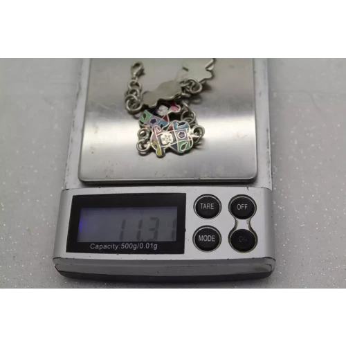 .925 S.S. TOUS ENAMEL PATCHWORK BEAR LINK bracelet 7 1/2