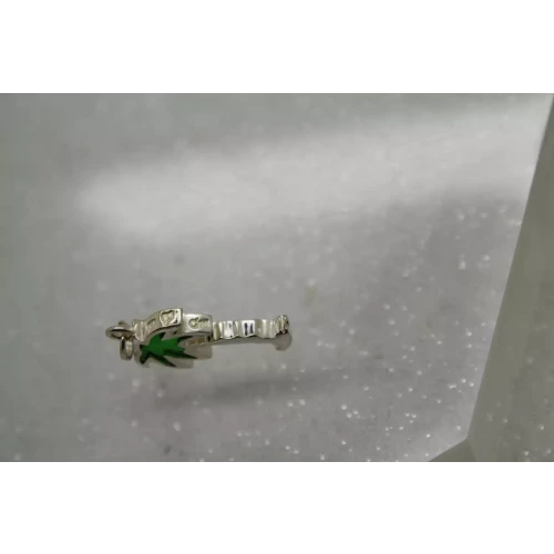 .925 S.S. TRANSPARENT GREEN ENAMEL PALM TREE charm