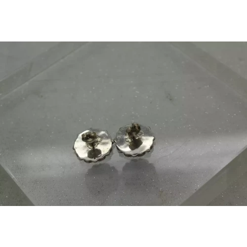.925 S.S. TURQUOISE BLUE LOOK CHANNEL INLAY FLOWER earrings