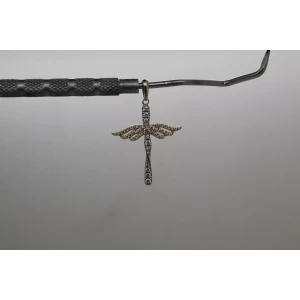 .925 S.S. Two Tone PAVE CRYSTAL ANGEL WING CROSS pendant