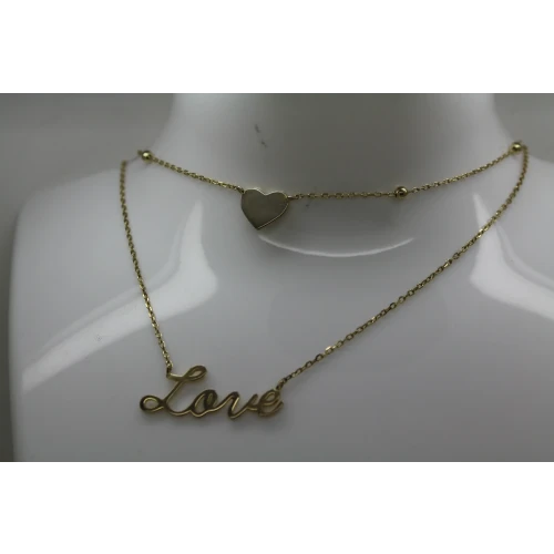 .925 S.S. Vermeil LOVE HEART THEME TWO STRAND necklace 18