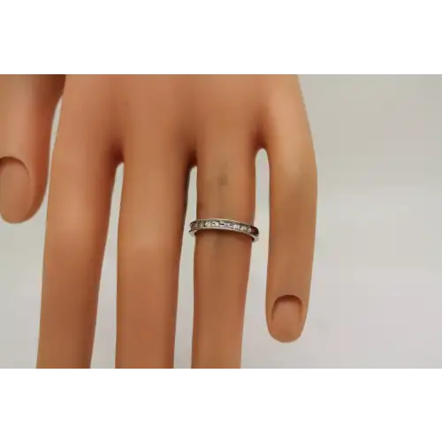.925 S.S. WEDDING ANNIVERSARY CHANNEL CZ BAND ring size 4.75