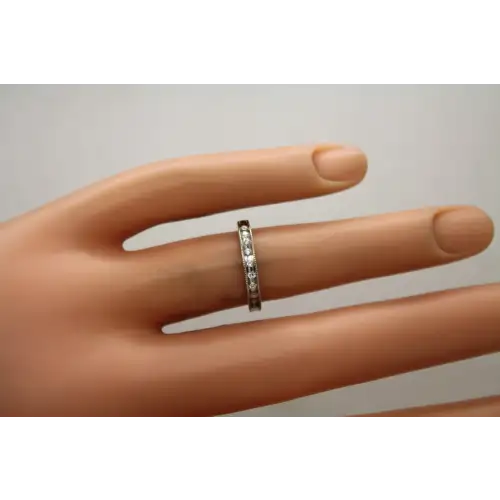 .925 S.S. WEDDING ANNIVERSARY CHANNEL CZ BAND ring size 4.75