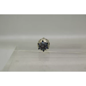 .925 Sterling Silver BLUE CRYSTAL SNOWFLAKE CLIP charm
