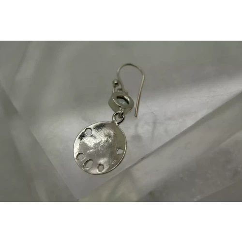 .925 Sterling Silver BLUE TOPAZ SAND DOLLAR DESIGN DANGLE earrings