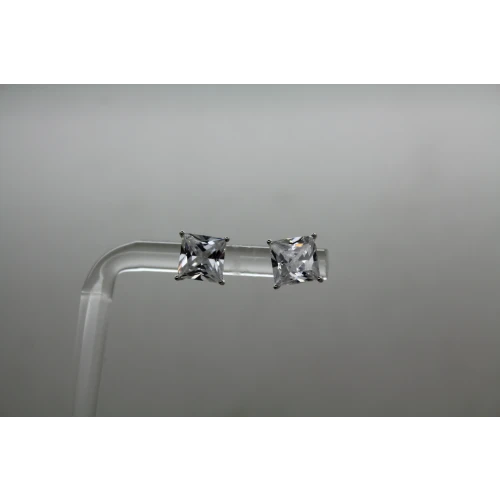 .925 Sterling Silver CLEAR CZ STUD earrings