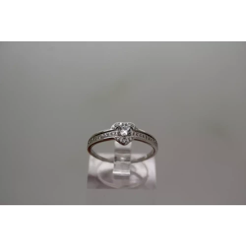 .925 Sterling Silver CZ HEART BAND ring size 7.5
