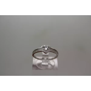 .925 Sterling Silver CZ HEART BAND ring size 7.5
