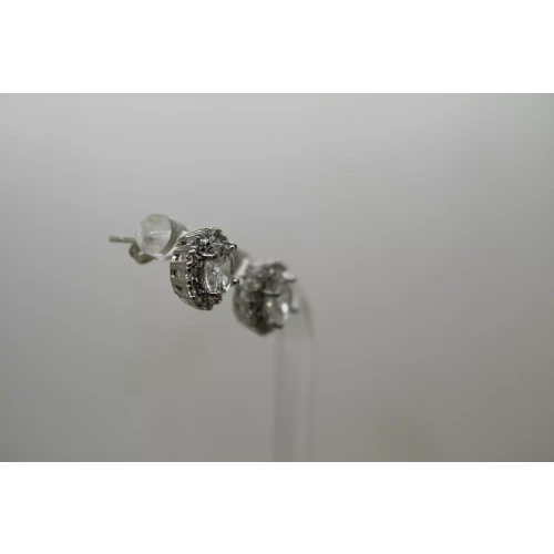 .925 Sterling Silver CZ ILLUSION CLUSTER STUD earrings