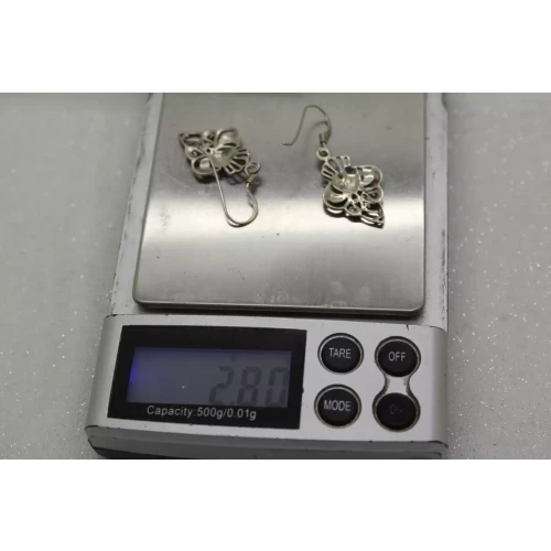 .925 Sterling Silver FILIGREE CLADDAGH DANGLE earrings