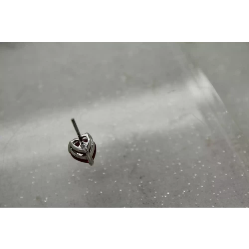 .925 Sterling Silver LAB GROWN RUBY HEART STUD earrings