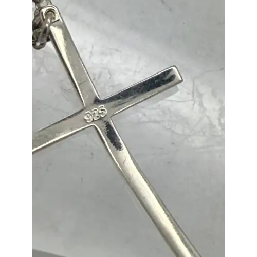 .925 Sterling  Silver SIDEWAYS CROSS DESIGN bracelet 8