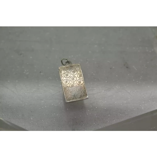 .999 fine silver NORMAN ROCKWELL AG 1g INGOT BAR pendant