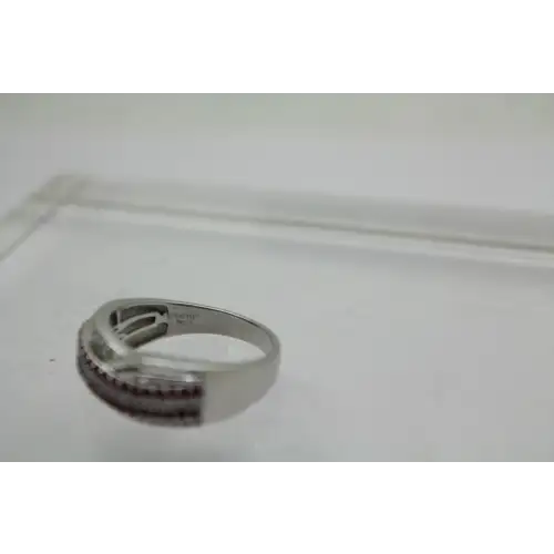 AFFINITY 14k W.G. BL. SAPPHIRE, RUBY & DIAMOND FLAG DESIGN ring size 10 #