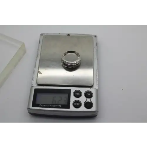 AFFINITY 14k W.G. BL. SAPPHIRE, RUBY & DIAMOND FLAG DESIGN ring size 10 #