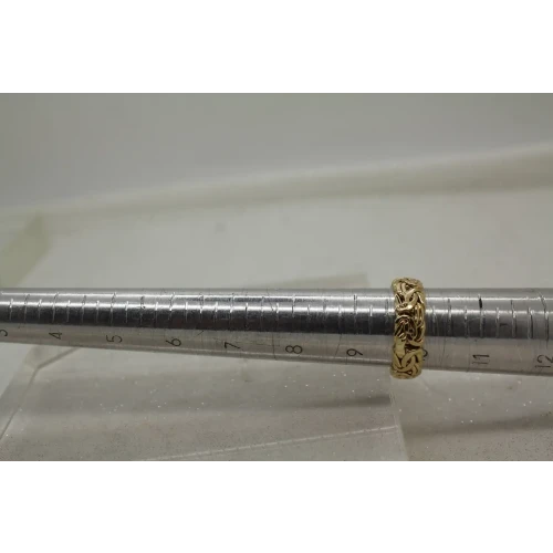 AK TURKEY 14k Y.G. BYZANTINE BAND w/ TINY DIAMONDS ring size 9.75