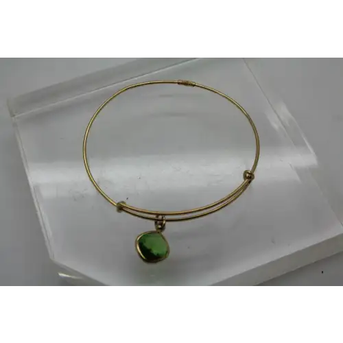 ALEX & ANI 1/20 14k Y.G. ENERGY GREEN DANGLE BANGLE adj.